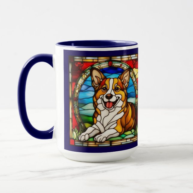 Cute Welsh Corgi Ceramic mug (Left)