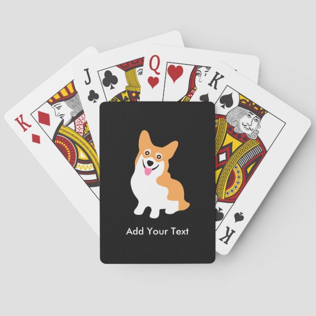 Cute Welsh Pembroke Corgi Puppy Playing Cards (Back)