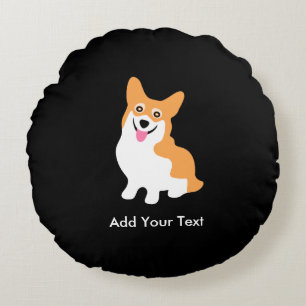 Cute Welsh Pembroke Corgi Puppy Round Cushion