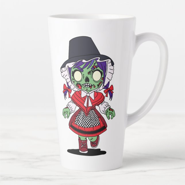 Cute Welsh Zombie Latte Mug (Right)