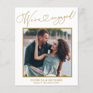 Cute We're Engaged Engagement Announcement Photo