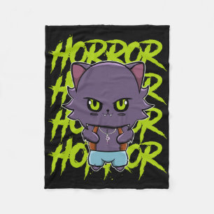 Cute Werewolf Wolf And Anime Horror Lycanthrop For Fleece Blanket