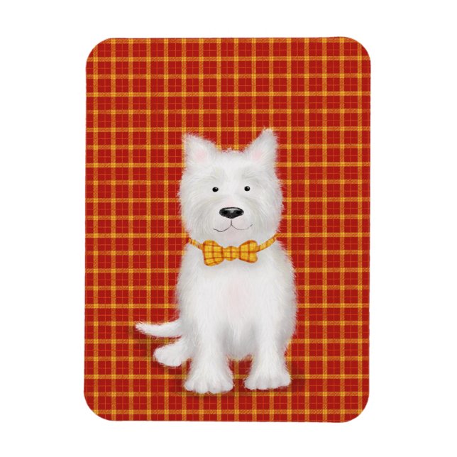 Cute West Highland terrier fridge magnet (Vertical)