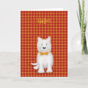 Cute West Highland terrier 'hello' card