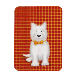 Cute West Highland terrier 'hello' magnet