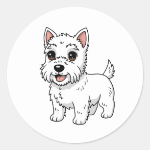 Cute West Highland White Terrier Dog Classic Round Sticker