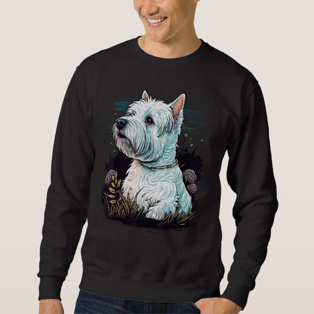 Cute West Highland White Terrier Dog on Westie Lov Sweatshirt (Front)