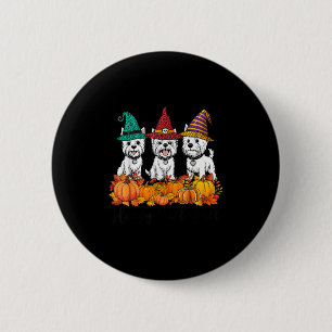 Cute West Highland White Terrier Happy Fall Ya'll  6 Cm Round Badge