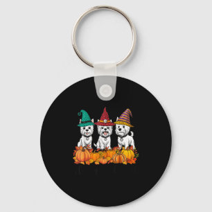 Cute West Highland White Terrier Happy Fall Ya'll  Key Ring