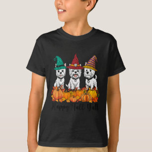 Cute West Highland White Terrier Happy Fall Ya'll T-Shirt
