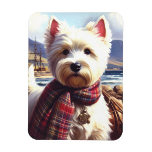 Cute West Highland White Terrier Painting Magnet