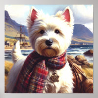Cute West Highland White Terrier Painting