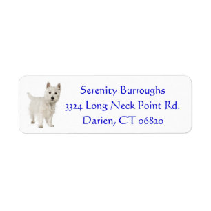 Cute West Highland White Terrier Puppy Dog Mum Return Address Label
