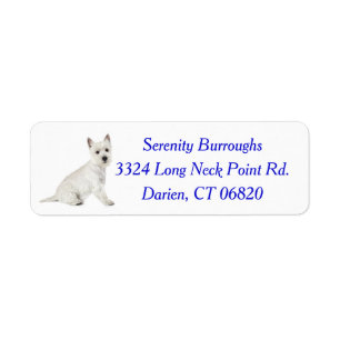 Cute West Highland White Terrier Puppy Dog Mum Return Address Label