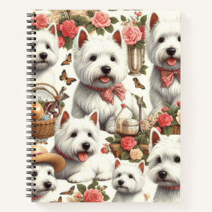 Cute West Highland White Terrier Seamless Notebook