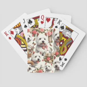 Cute West Highland White Terrier Seamless Playing Cards