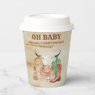 Cute Western Baby Boy Cowboy Theme Paper Cups