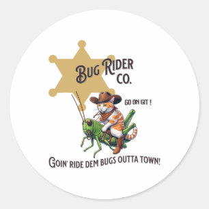 Cute Western Cowboy Cat Tab Classic Round Sticker