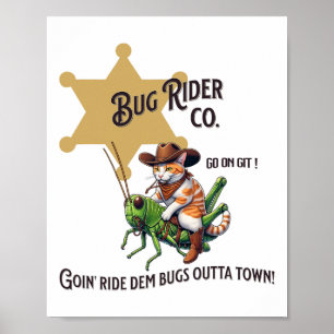 Cute Western Cowboy Cat Tab  Poster