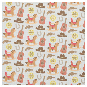 Cute Western Cowboy Pattern For Baby Boys Fabric
