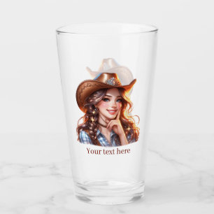 Cute Western Cowgirl add text  Glass