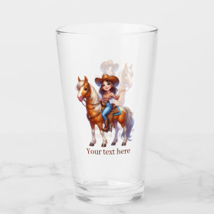 Cute Western Cowgirl add text Glass