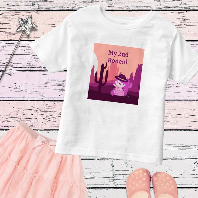 Cute Western Cowgirl Desert Age 2 Birthday Toddler T-Shirt (Creator Uploaded)