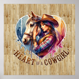 Cute Western Cowgirl heart Poster