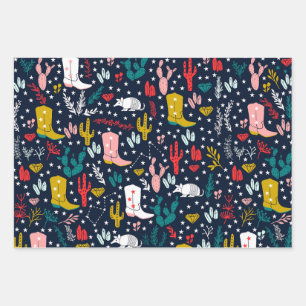 Cute Western Cowgirl Wrapping Paper