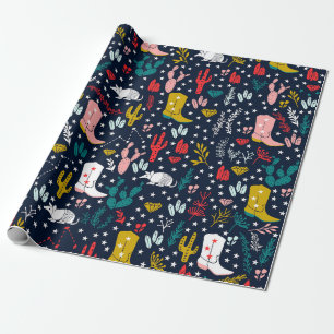 Cute Western Cowgirl Wrapping Paper