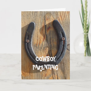 Cute Western Good Luck Parents - Cowboy Parenting Card