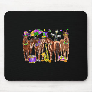 Cute Western Horse Mardi Gras Funny Mardi Gras Day Mouse Pad