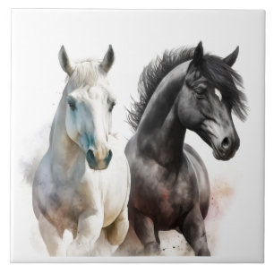 cute Western Horses Country Ceramic Tile