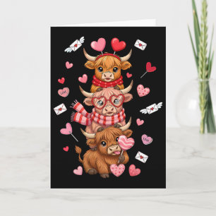 Cute Western Valentine Cows With Hearts  Card