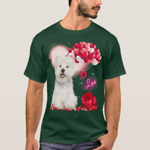 Cute Westie Balloon Heart Valentine's Day Valentin T-Shirt