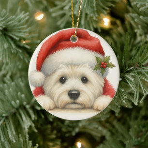 Cute Westie Ceramic Ornament