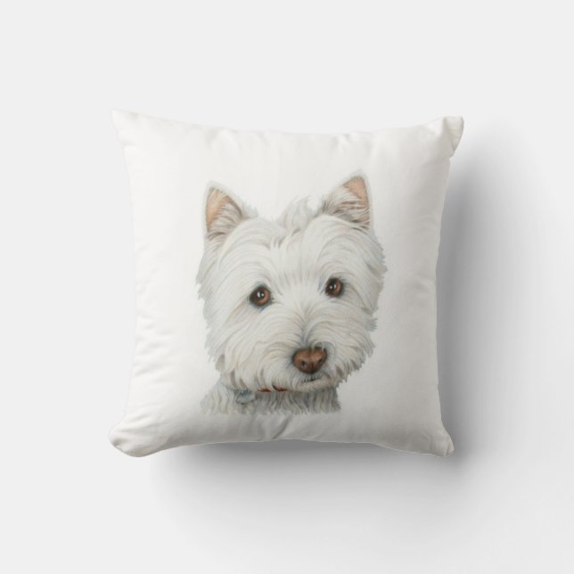 Cute Westie Dog American MoJo Pillow (Front)