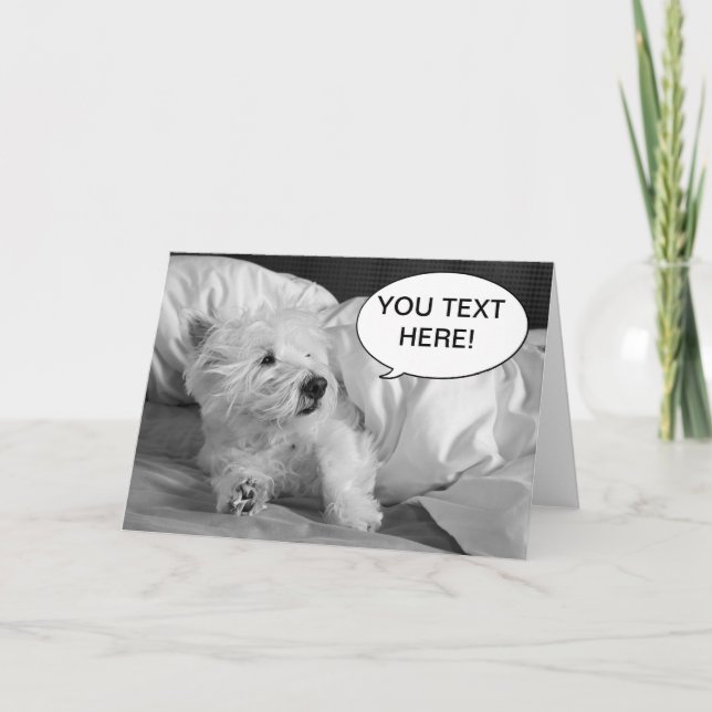 Cute Westie dog greeting card (Front)