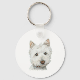 Cute Westie Dog key chain