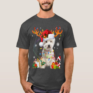 Cute Westie Dog Lights Santa Hat Sweater Xmas Tree