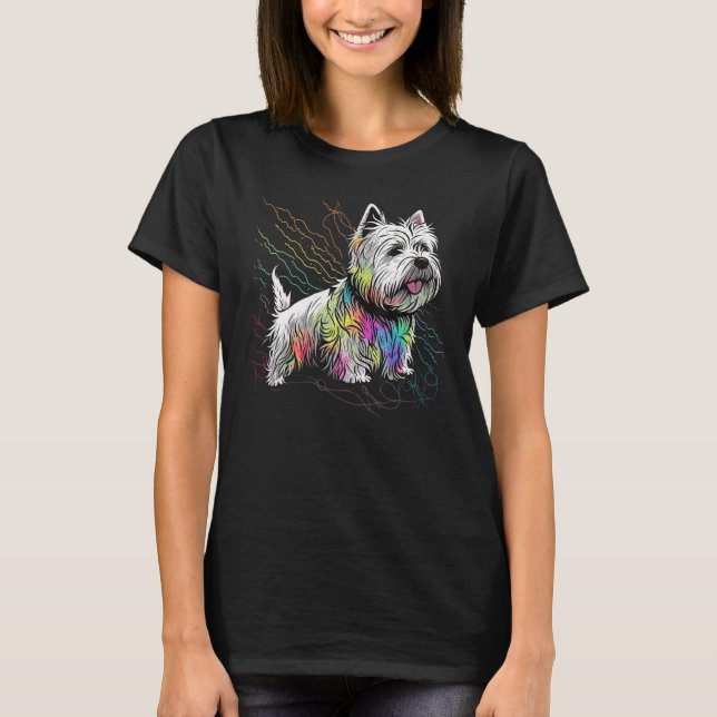 Cute Westie Dog on West Highland White Terrier  1 T-Shirt (Front)