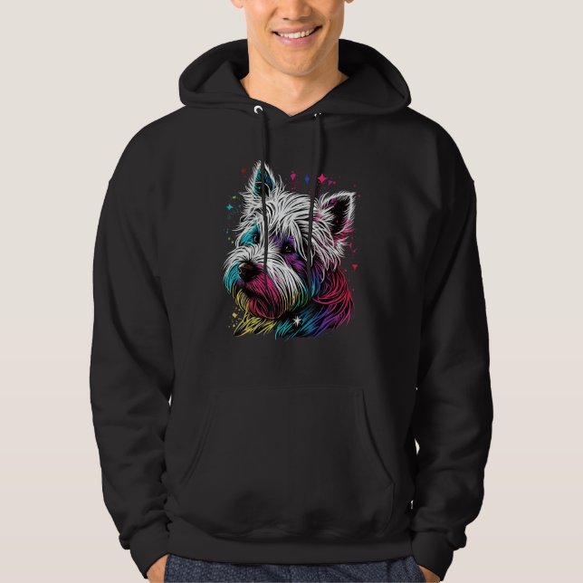 Cute Westie Dog on West Highland White Terrier  2 Hoodie (Front)