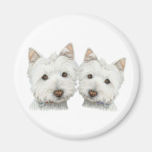 Cute Westie Dogs Magnet