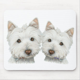 Cute Westie Dogs Mouse Pad