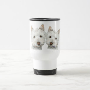 Cute Westie Dogs Travel Mug
