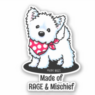 Cute Westie KiniArt Sticker