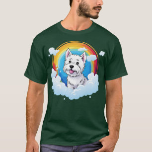 Cute Westie Rainbow Cloud West Highland Terrier T-Shirt