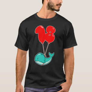 Cute Whale  18th Birthday  Kids Balloon Party T-Shirt