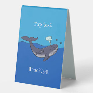Cute whale and calf whimsical cartoon
