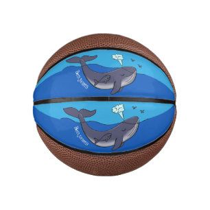 Cute whale and calf whimsical cartoon mini basketball